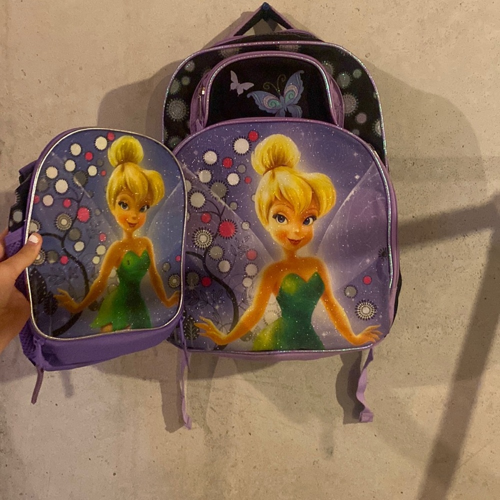 matching tinker bell backpack and lunchbox